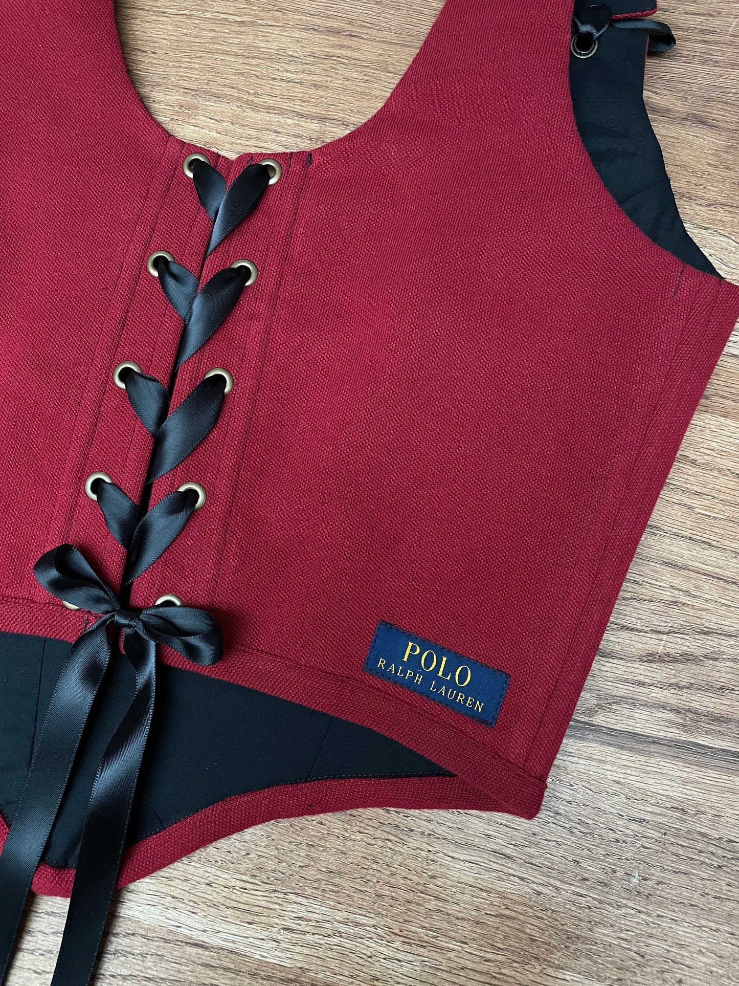 Reworked corset - Ralph Lauren Burgundy - UK SIZE 10 (M)