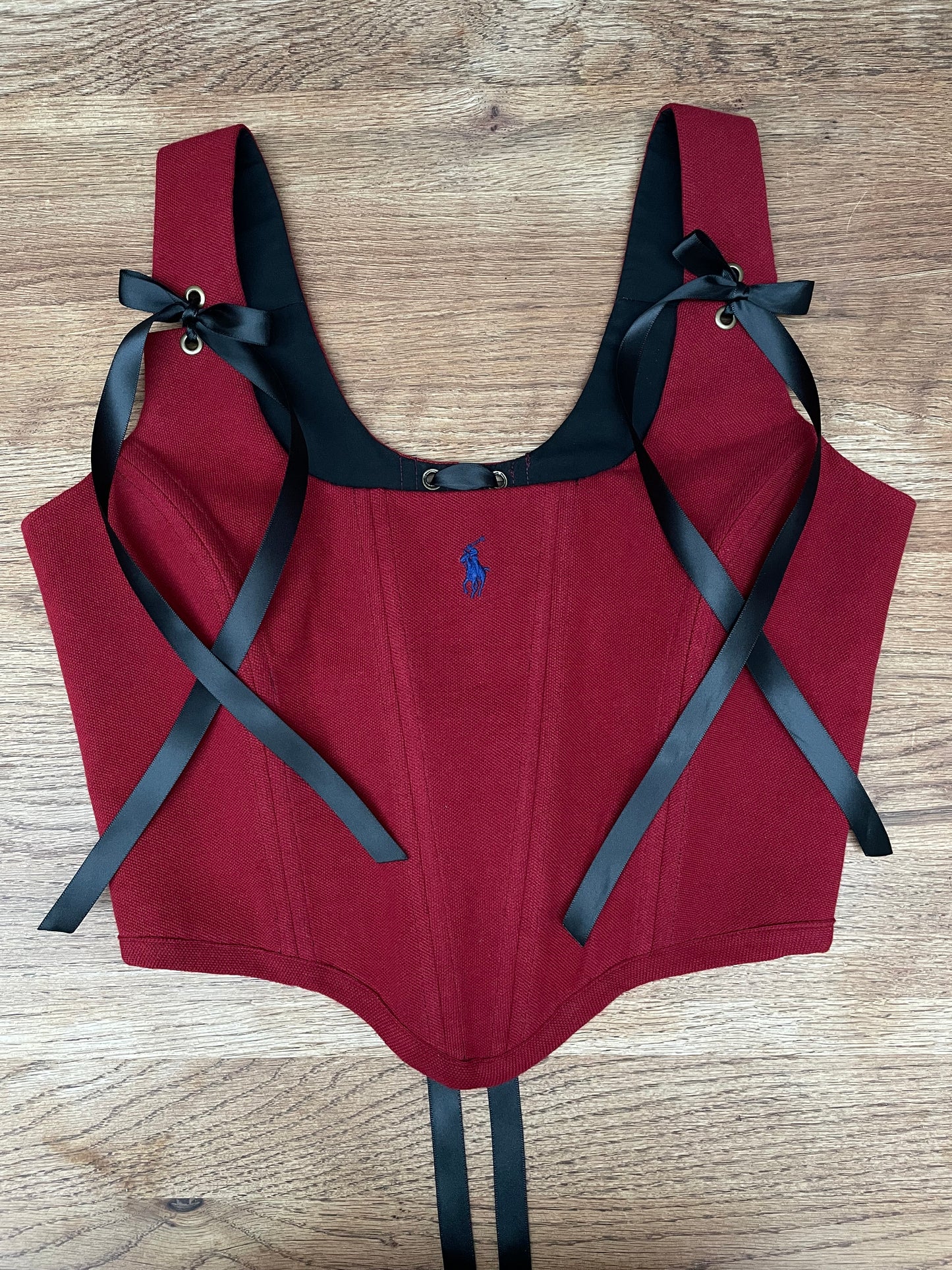 Reworked corset - Ralph Lauren Burgundy - UK SIZE 10 (M)