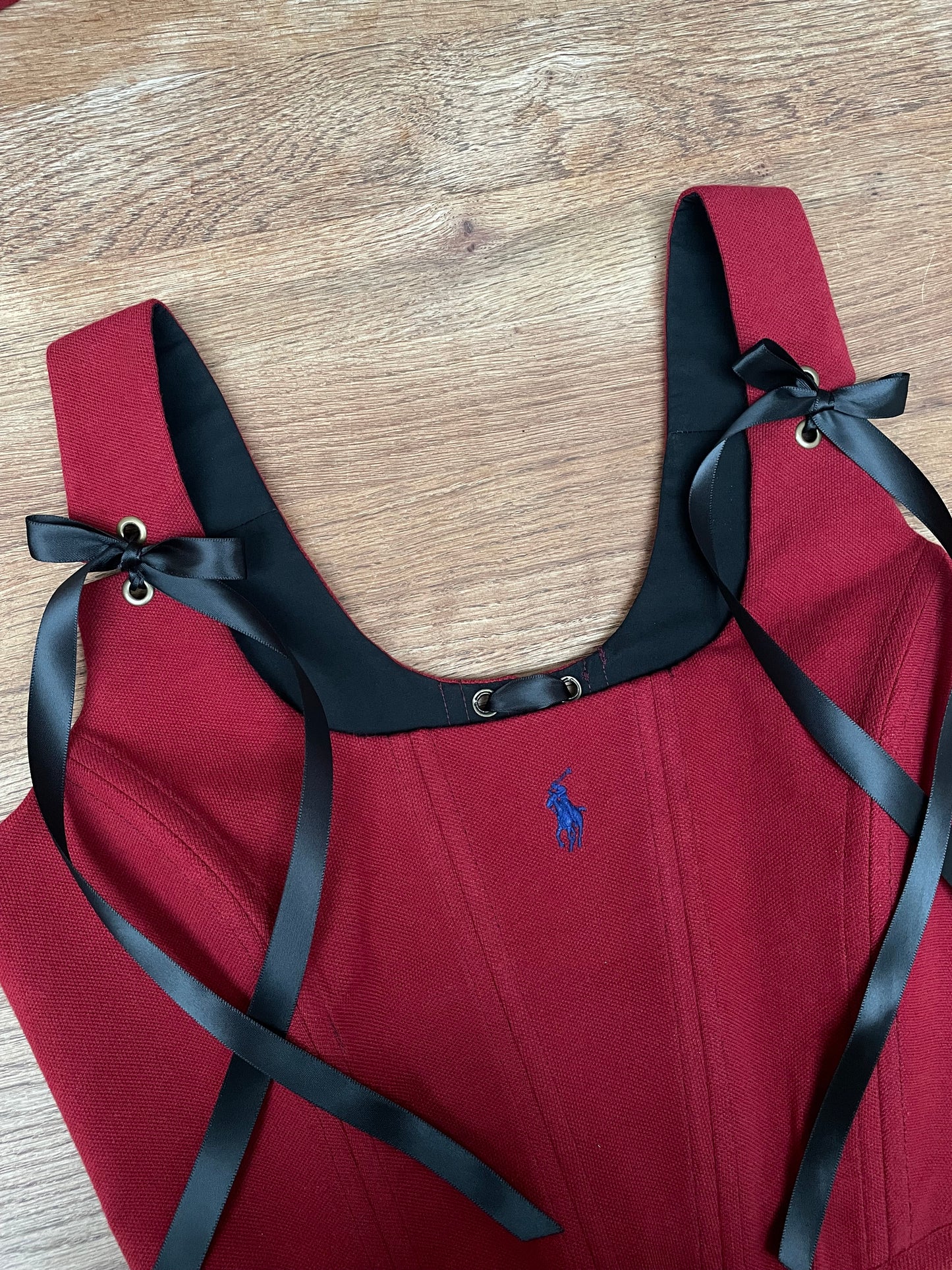 Reworked corset - Ralph Lauren Burgundy - UK SIZE 10 (M)