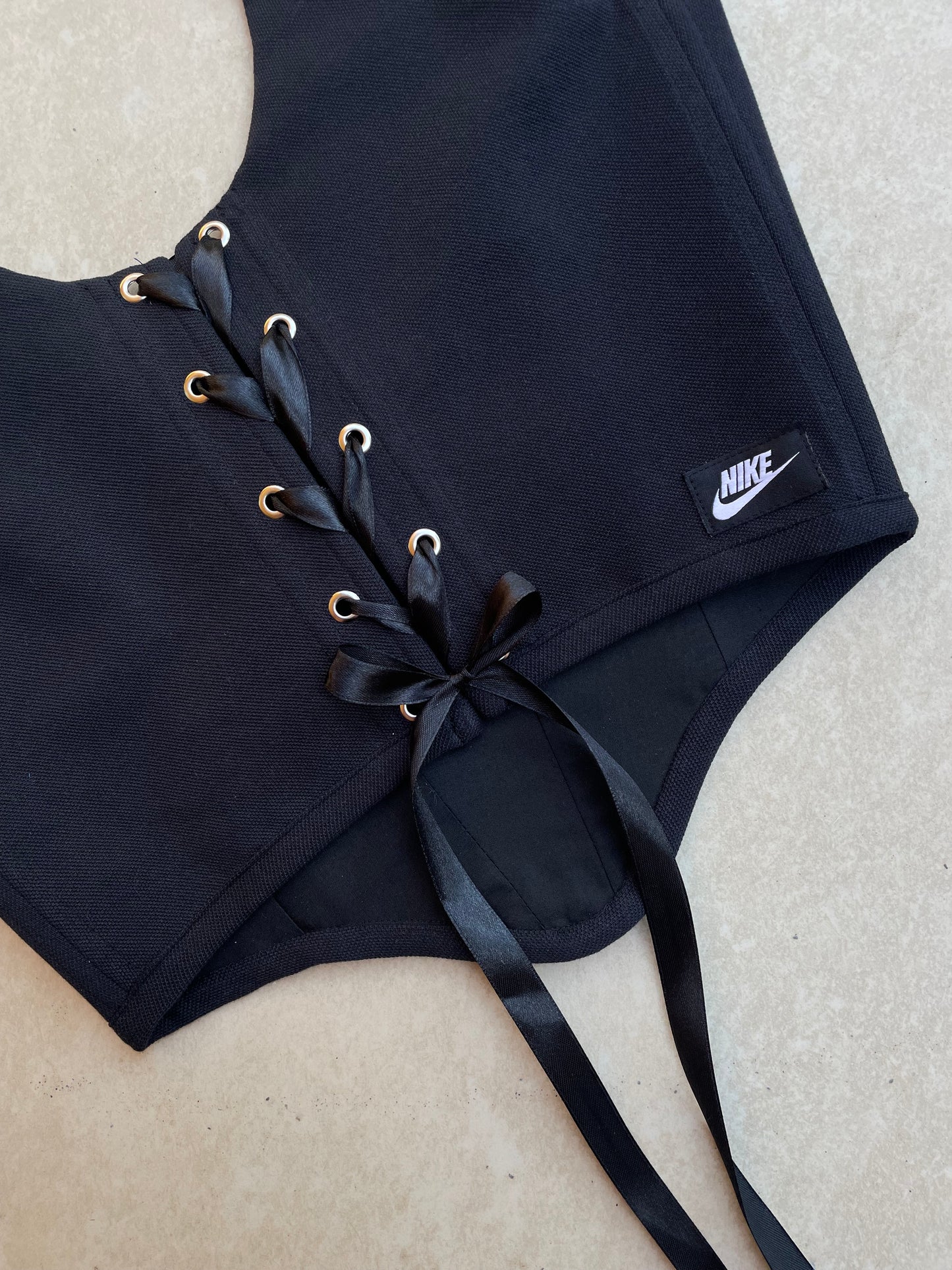 Reworked corset - Black Nike - UK SIZE 12 (M/L)