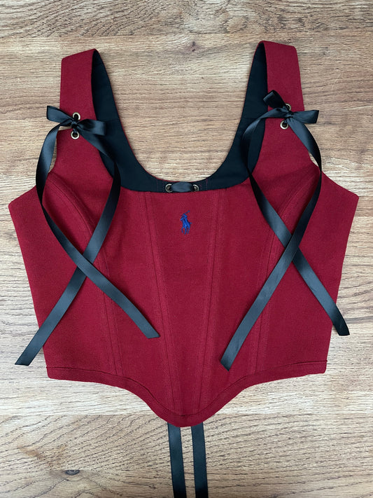 Reworked corset - Ralph Lauren Burgundy - UK SIZE 10 (M)